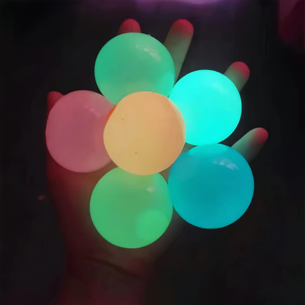 Bolas slime luminosas pegajosas